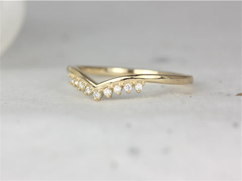 Lonnie 14kt Gold Diamond Tiara Chevron Ring - Rosados Box