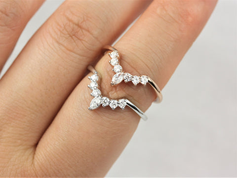 Marjorie 14kt Gold Moissanite Tiara Nesting Ring - Rosados Box