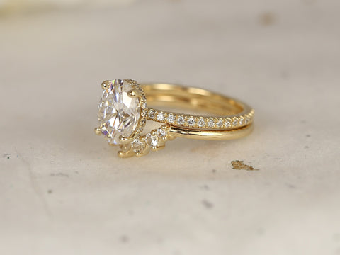 Rayna 2.0 14kt Gold White Sapphire Minimalist Tiara Nesting Ring - Rosados Box