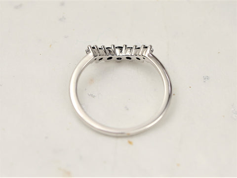 Rayna 2.0 14kt Black Spinel Dainty Minimalist Curved Ring,Unique Nesting Ring,Contoured Ring,Black Wedding Ring,Anniversary Gift