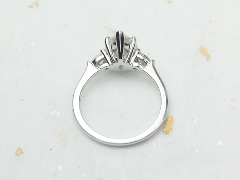 2cts Essie 10x7mm 14kt Gold Moissanite Diamond Three Stone Pear Engagement Ring,Pear 3 Stone Ring,Moissanite Ring,Pear Ring,Anniversary Gift