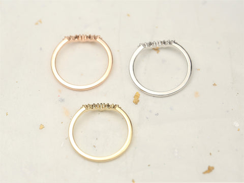 Remy 14kt Rose Gold Dainty Crown Tiara Ring,Scattered Cluster Ring,Black White Diamond Ring,Stacking Ring,Unique Stacking Ring,Diamond Ring