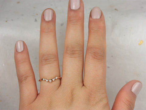 Remy 14kt Rose Gold Dainty Crown Tiara Ring,Scattered Cluster Ring,Black White Diamond Ring,Stacking Ring,Unique Stacking Ring,Diamond Ring