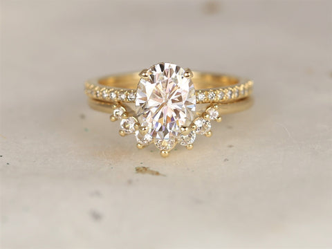 Rayna 2.0 14kt Gold White Sapphire Minimalist Tiara Nesting Ring - Rosados Box