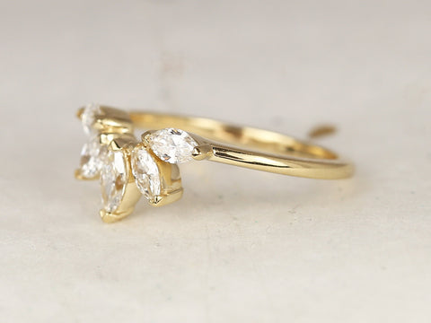 Cardi 14kt Gold Marquise Diamonds Tiara Nesting Ring - Rosados Box