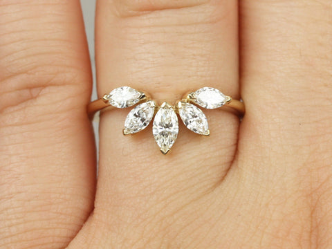 Cardi 14kt Gold Marquise Diamonds Tiara Nesting Ring - Rosados Box