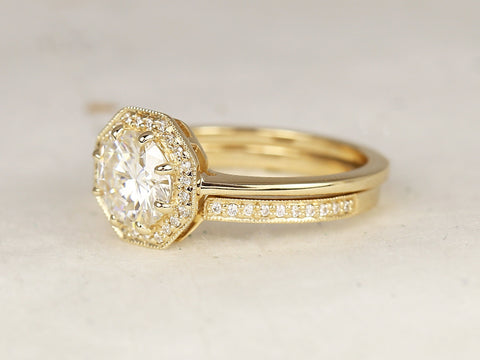 14kt Matching Band to Winona 7mm WITH Milgrain Diamond HALFWAY Eternity Ring