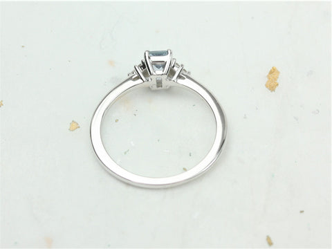 0.59ct Ready to Ship Jada 14kt White Gold Cornflower Blue Sapphire Diamonds Cluster Ring - Rosados Box