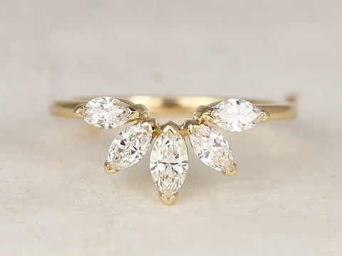 Cardi 14kt Gold Marquise Diamonds Tiara Nesting Ring - Rosados Box