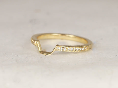 14kt Matching Band to Winona 7mm WITH Milgrain Diamond HALFWAY Eternity Ring