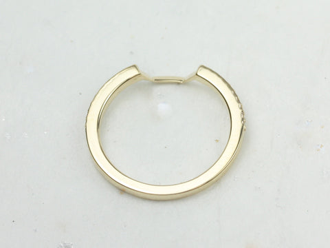 14kt Matching Band to Winona 7mm WITH Milgrain Diamond HALFWAY Eternity Ring