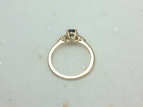 1.49ct Ready to Ship Maddy 14kt Gold Ocean Teal Sapphire Diamond Oval Cluster Ring - Rosados Box