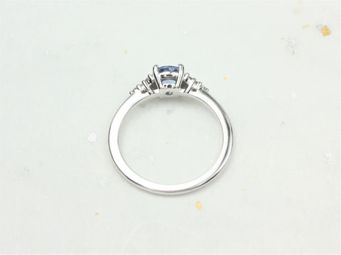 0.77ct Ready to Ship Malia 14kt White Gold Icy Cornflower Lavender Sapphire Diamonds Cluster Ring - Rosados Box