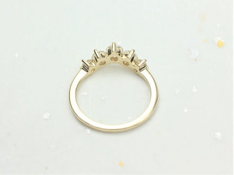 Glen 14kt Solid Gold Diamonds Graduated Curved Nesting Ring - Rosados Box