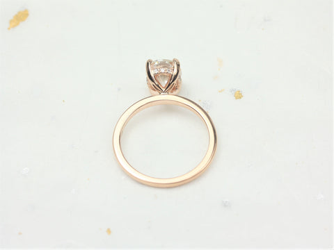 2ct Skylar 9x7mm 14kt Gold Moissanite Diamond Scarf Halo Solitaire Ring - Rosados Box