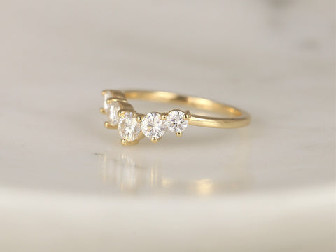Glen 14kt Solid Gold Diamonds Graduated Curved Nesting Ring - Rosados Box