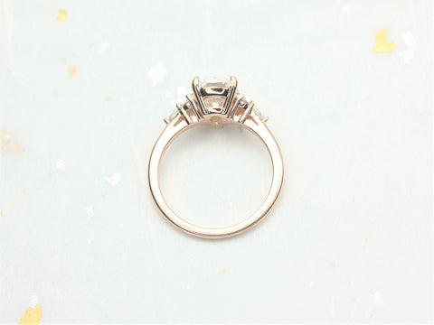 2.30cts Cassie 9x7mm 14kt Gold Moissanite Diamonds Elongated Cushion Cluster Ring - Rosados Box