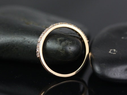 14kt Matching Band to Tiffani/Sarah Shared Prong Diamond HALFWAY Eternity Ring - Rosados Box