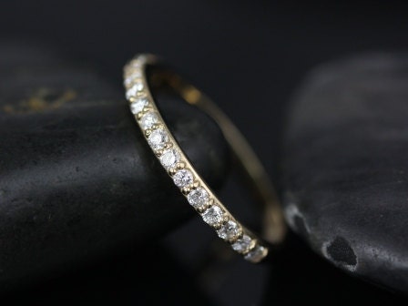 14kt Matching Band to Tiffani/Sarah Shared Prong Diamond HALFWAY Eternity Ring - Rosados Box