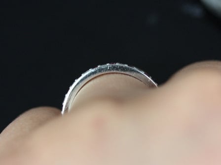 Ready to Ship Grace 18kt White Gold Ruby & Diamond WITHOUT Milgrain HALFWAY Eternity Ring - Rosados Box