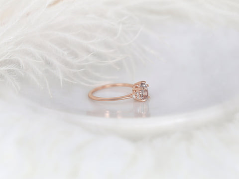 1.14ct Ready to Ship Juliet 14kt Rose Gold Blush Champagne Sapphire Diamond Cluster Ring - Rosados Box