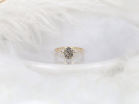 1.56ct Ready to Ship Maddy 14kt Gold Raw Salt and Pepper Diamond Cluster Ring - Rosados Box