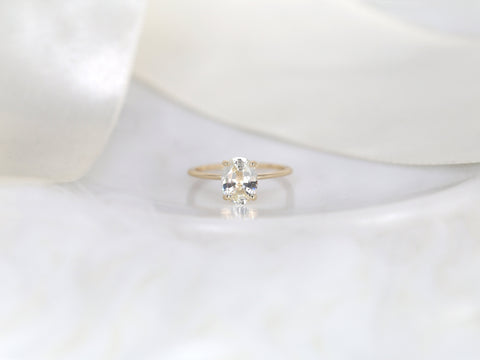 1.77ct Ready to Ship Layla 14kt Gold Butter Champagne Sapphire Minimalist Oval Solitaire Ring - Rosados Box