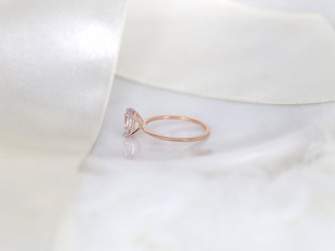 1.71ct Ready to Ship Layla 14kt Rose Gold Blush Lavender Sapphire Minimalist Oval Solitaire Ring - Rosados Box