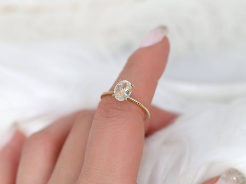 1.63ct Ready to Ship Layla 14kt Gold Cosmic Galaxy Sapphire Oval Solitaire Ring - Rosados Box