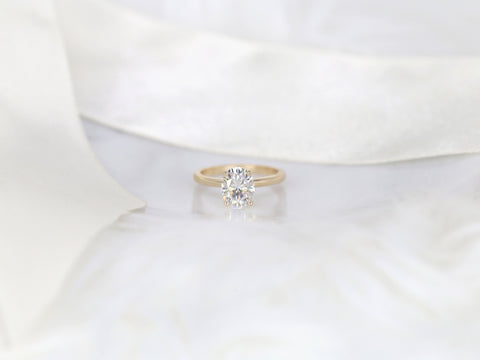 2ct Dakota 2MM 9x7mm 14kt Gold Moissanite Oval Solitaire Ring - Rosados Box
