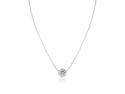 1ct Brooke 6.5mm 14kt Gold Dainty Moissanite Minimalist Necklace - Rosados Box