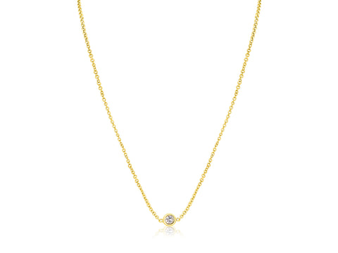 Ready to Ship 0.08ct Ultra Petite Brooke 14kt ROSE Gold Dainty Diamond Necklace - Rosados Box