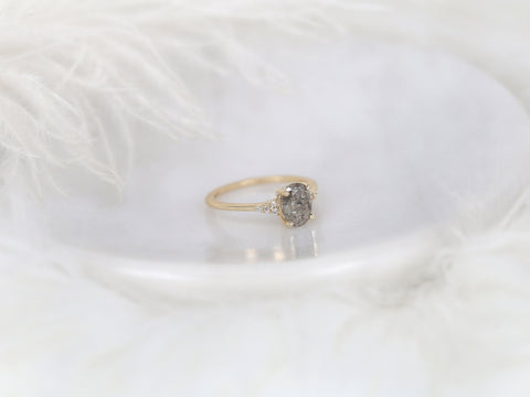 1.56ct Ready to Ship Maddy 14kt Gold Raw Salt and Pepper Diamond Cluster Ring - Rosados Box