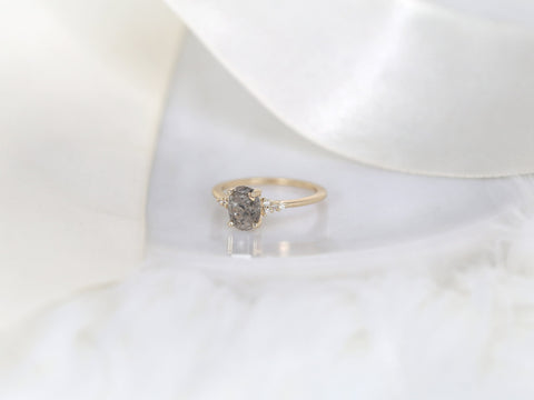 1.56ct Ready to Ship Maddy 14kt Gold Raw Salt and Pepper Diamond Cluster Ring - Rosados Box