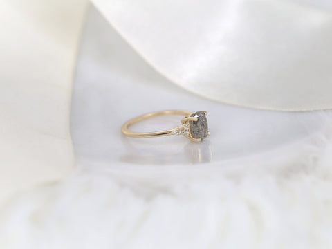 1.56ct Ready to Ship Maddy 14kt Gold Raw Salt and Pepper Diamond Cluster Ring - Rosados Box