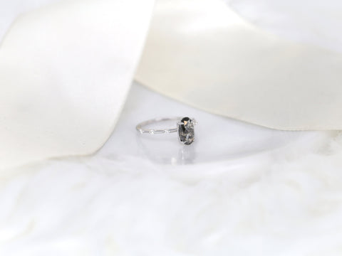 1.15ct Ready to Ship Alix 14kt Gold Raw Salt and Pepper Diamond Minimalist Ring - Rosados Box