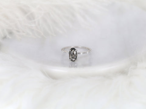 1.15ct Ready to Ship Alix 14kt Gold Raw Salt and Pepper Diamond Minimalist Ring - Rosados Box