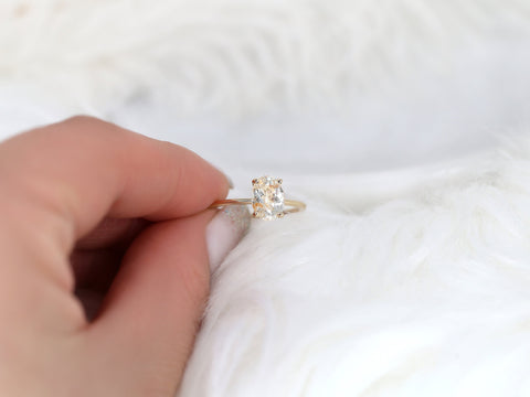 1.63ct Ready to Ship Layla 14kt Gold Cosmic Galaxy Sapphire Oval Solitaire Ring - Rosados Box