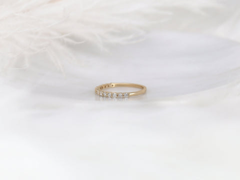 Lark 14kt Gold Diamond Shared Prong HALFWAY Eternity Ring - Rosados Box