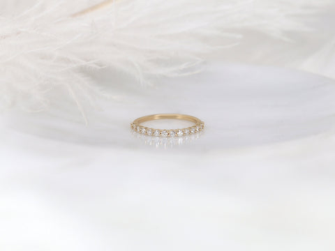 Lark 14kt Gold Diamond Shared Prong HALFWAY Eternity Ring - Rosados Box