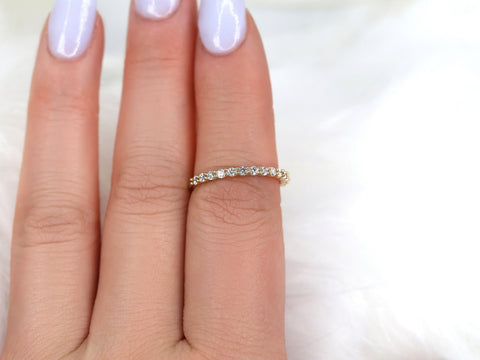 Lark 14kt Gold Diamond Shared Prong HALFWAY Eternity Ring - Rosados Box
