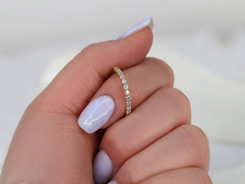 Lark 14kt Gold Diamond Shared Prong HALFWAY Eternity Ring - Rosados Box