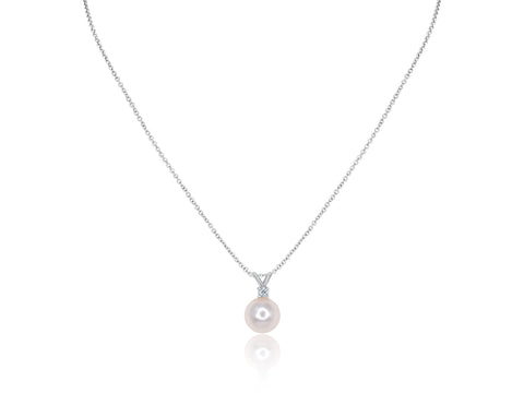 Mia 14kt Gold Diamond and Akoya Pearl Necklace - Rosados Box