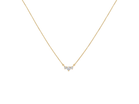 0.35ct Melodie 14kt Gold Trio Diamond Necklace - Rosados Box