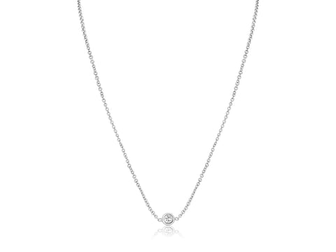 Ready to Ship 0.08ct Ultra Petite Brooke 14kt ROSE Gold Dainty Diamond Necklace - Rosados Box