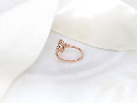 1.20ct Ready to Ship Astrid 14kt Rose Gold Blush Sapphire Diamond Marquise Cluster Ring - Rosados Box