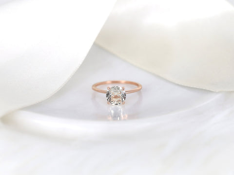 1.66ct Ready to Ship Lulu 14kt Rose Gold Champagne Sapphire Ultra Dainty Round Solitaire Ring - Rosados Box