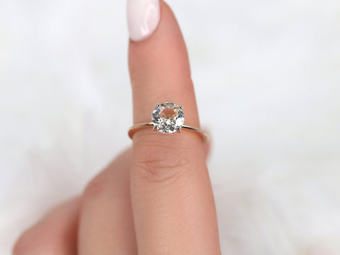 1.66ct Ready to Ship Lulu 14kt Rose Gold Champagne Sapphire Ultra Dainty Round Solitaire Ring - Rosados Box