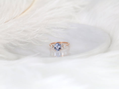 1.75ct Ready to Ship Thea 14kt Rose Gold Cornflower Sapphire Diamond Oval Cluster Ring - Rosados Box