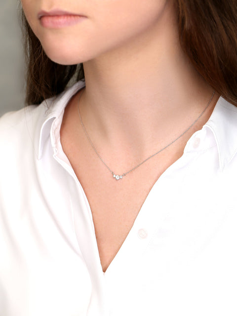 0.35ct Melodie 14kt Gold Trio Diamond Necklace - Rosados Box